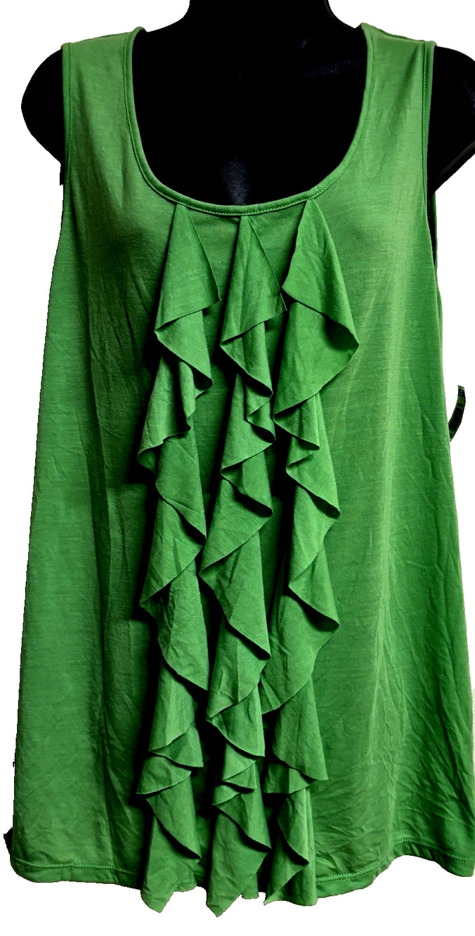 Style & Co Women Tank Top Blouse Size XL Extra Large Ruffle Sleeveless Scoop New